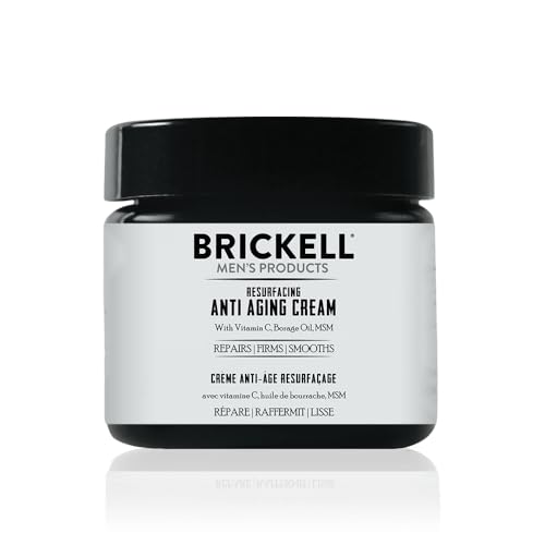 Brickell Men’s Products Resurfacing Anti-Aging Face Cream For Men, Natural and Organic Face Moisturizer, Vitamin C Cream For Wrinkles, 2 Ounce, Scented