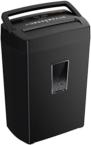 Bonsaii 12-Sheet Cross Cut Paper Shredder, 5.5 Gal Home Office Heavy Duty Shredder for Paper, Credit Card, Mails, Staples, with Transparent Window, High Security Level P-4 (C275-A)