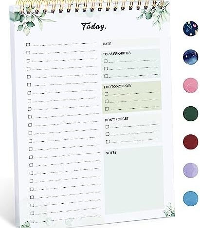 To Do List Pad – To Do List Notebook for Work with 52 Sheets, Undated Daily Planner Perfect for Daily Tasks and Goal Setting, To Do List Notepad Suitable for Office, Home and School-Nature