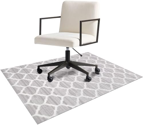 Topotdor Office Chair Mat for Hardwood Floor,Under Desk Lightweight Low Pile Anti Slip Multi Purpose Floor Protector Rug for Home Office Workspace,39.3″x59″