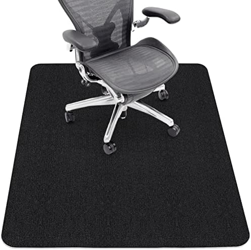 Sycoodeal Office Chair Mat for Hardwood/ Tile Floor,Computer Gaming Chair Mat,Large Floor Protector Rug,Anti-Slip,Easy to Clean,Black(48″x36″)