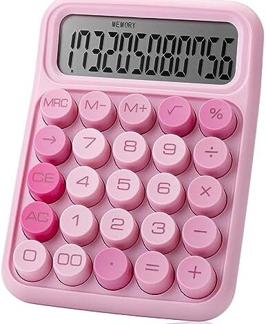 Mr. Pen- Mechanical Switch Calculator, 12 Digits, Large LCD Display, Pink Calculator Big Buttons, Mechanical Calculator, Calculators Desktop Calculator, Cute Calculator, Aesthetic Calculator Pink