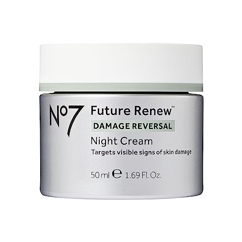 No7 Future Renew Damage Reversal Night Cream – Nightly Face Moisturizer with Hyaluronic Acid for Damaged and Aging Skin – Dermatologist-Approved Facial Skin Care Products for Sensitive Skin (50ml)