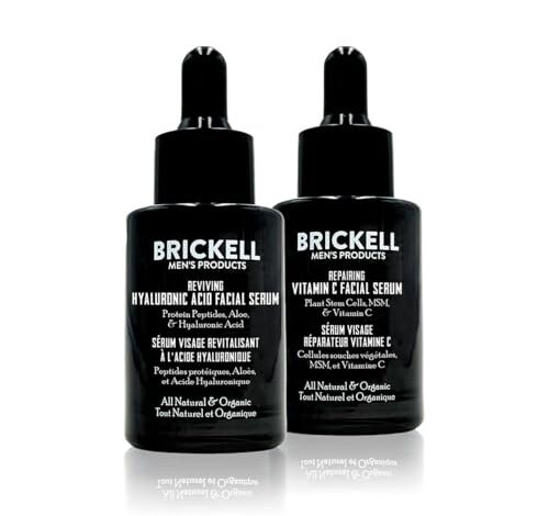 Brickell Men’s Daily Anti-Aging Day and Night Serum Routine, All Natural and Organic, Scented