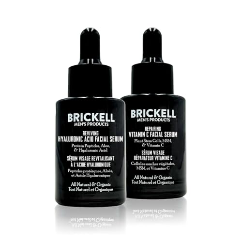 Brickell Men’s Daily Anti-Aging Day and Night Serum Routine, All Natural and Organic, Scented