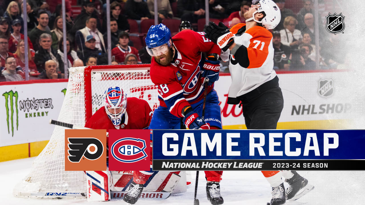 Slafkovsky gets 1st NHL hat trick, Canadiens hand Flyers 8th loss in row